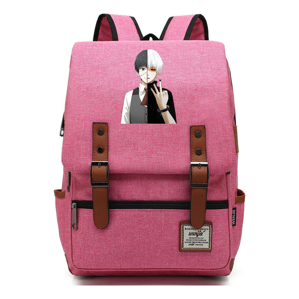 Tokyo Ghoul Student School Bag Men's And Women's Leisure Belt Buckle Backpack