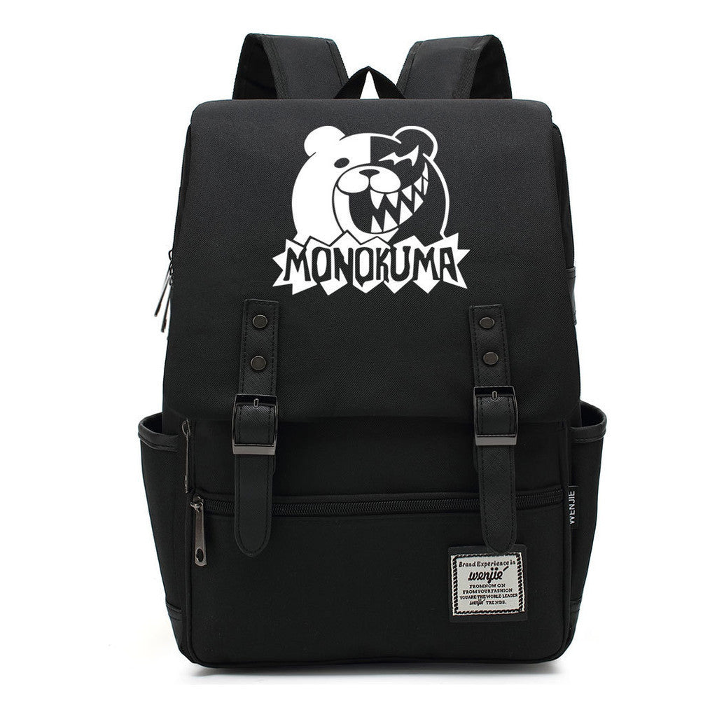 Printed Teenage Student Backpack For Men And Women With Casual Belt Buckle Classic Backpack