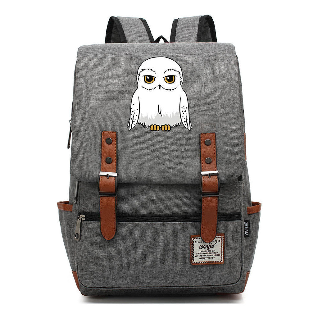 School Of Witchcraft And Wizardry Printed Student School Bag Casual Belt Buckle Classic Backpack