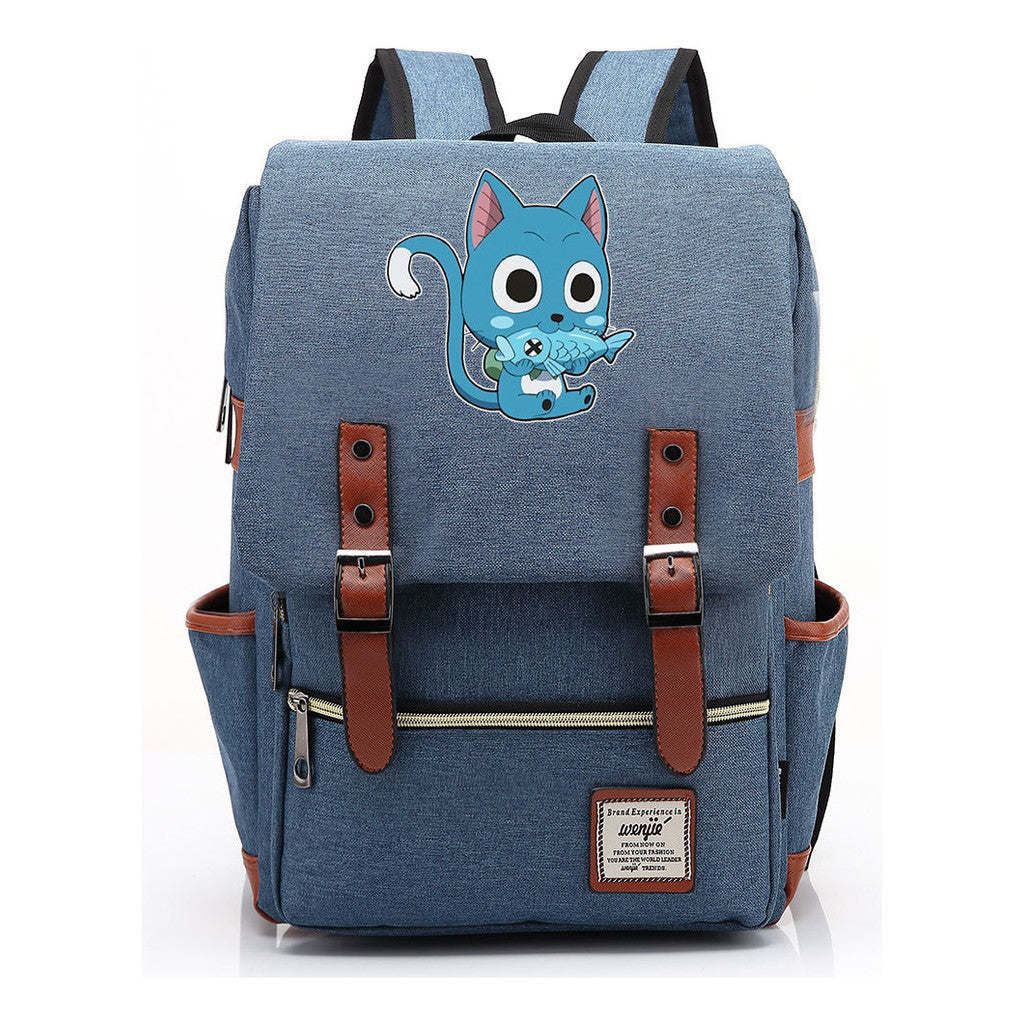 Printed Schoolbag Leisure Belt Buckle Classic Backpack Young Students