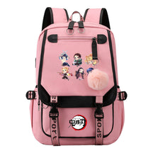Japanese Cartoon Fashion Usb Student Backpack Casual Woven Flap Backpack