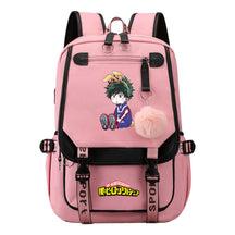 My Heroes Academy Usb Student Backpack, Casual Woven Strap Flip Back Backpack