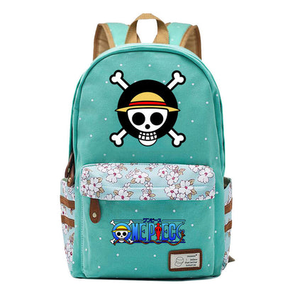 Anime Pirate Wang Lufei Printed Student School Bag Fragmented Flower Leisure Backpack