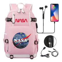 Nasa Fashion Printed Student Backpack With Large Capacity Leisure Travel Backpack