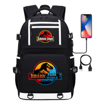 Jurassic Park Dinosaur Usb Youth School Bag Men's And Women's Backpack Leisure Travel Backpack