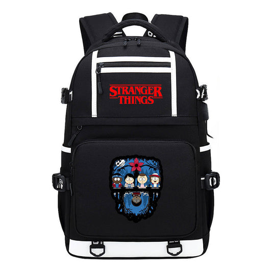 Printed Usb Youth Student Backpack For Men And Women's Leisure Travel Backpack