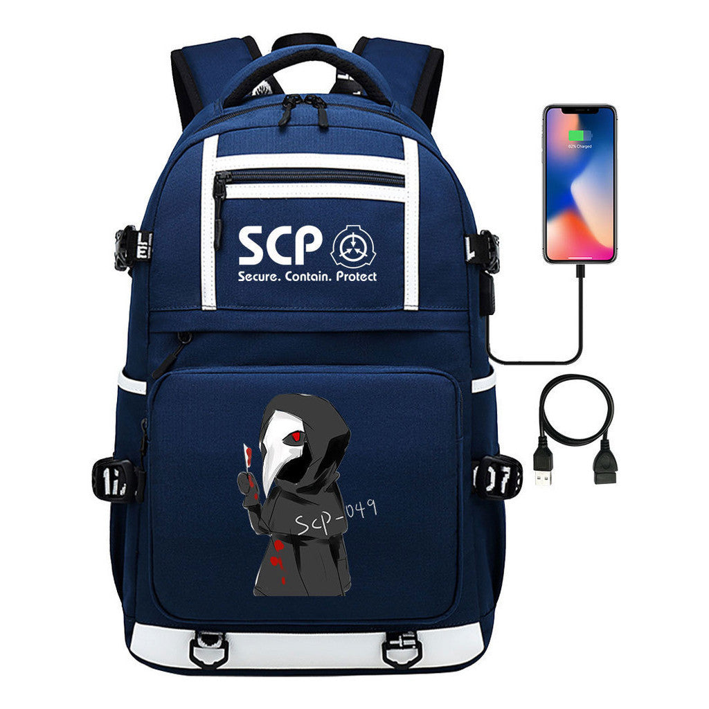Printed Usb Youth Backpack For Men And Women's Leisure Travel Backpack