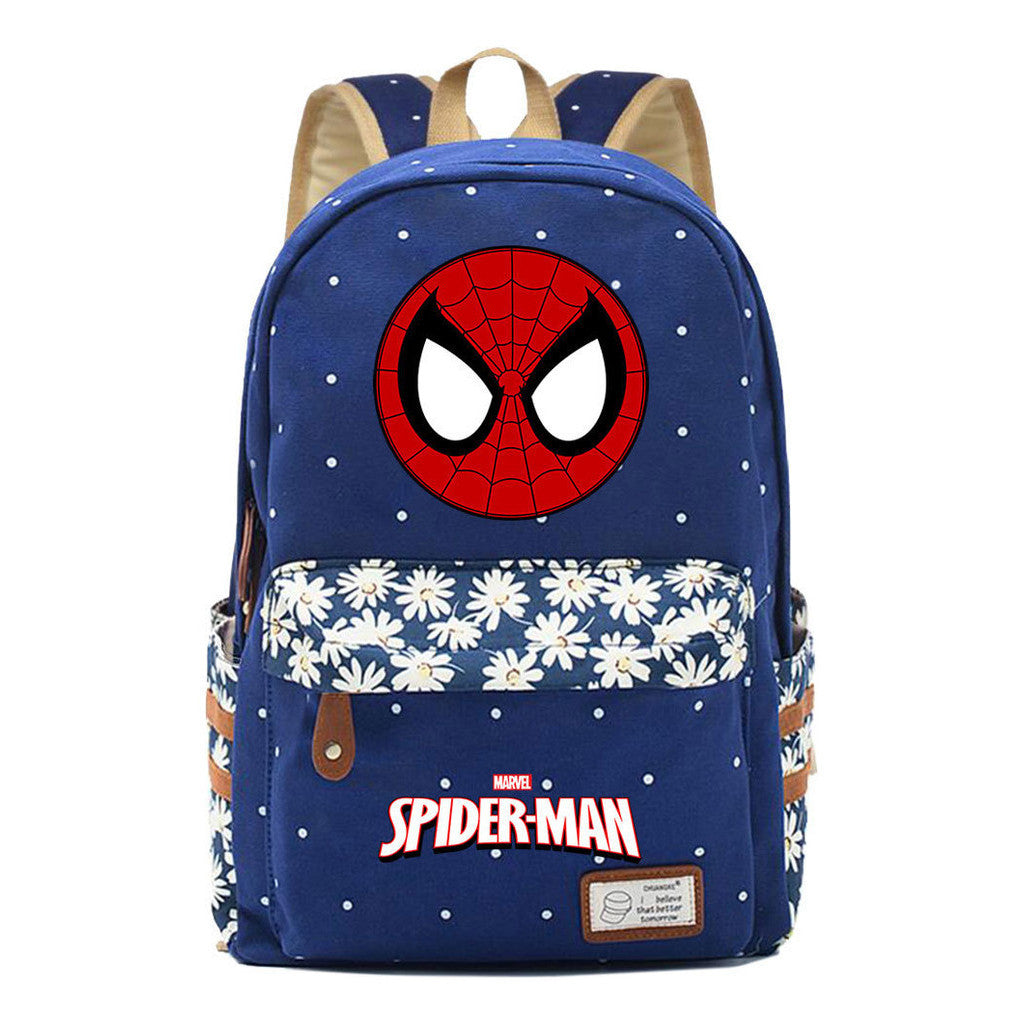 Superhero Printed Student Backpack Men And Women's Leisure Travel Backpack