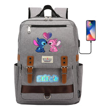 Anime Star Baby Stitch Printed Youth Student School Bag Casual Magnetic Buckle Backpack