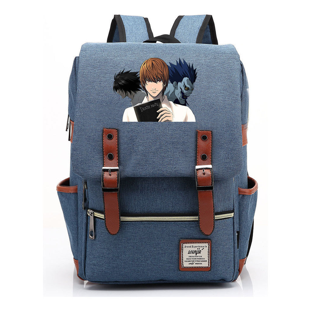 Manga Death Note Youth Student School Bag Men's And Women's Leisure Belt Buckle Backpack