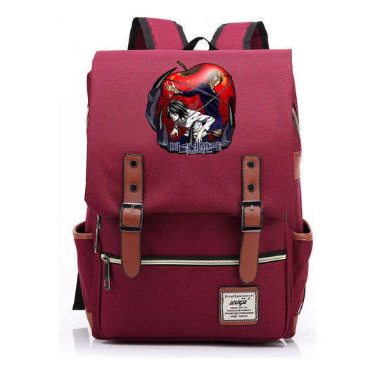Manga Death Note Youth Student School Bag Men's And Women's Leisure Belt Buckle Backpack