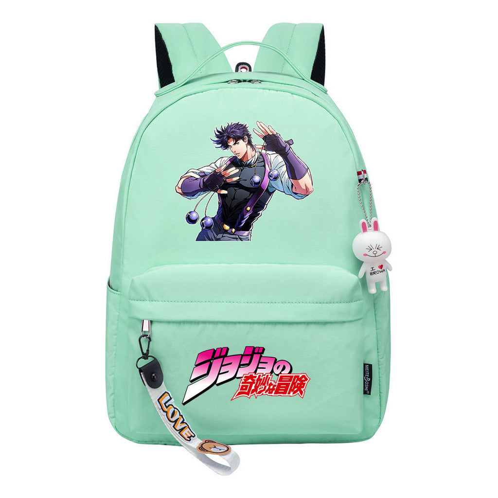 Comic Jojo's Wonderful Adventure Print Youth Student School Bag Leisure Bag Girl Backpack