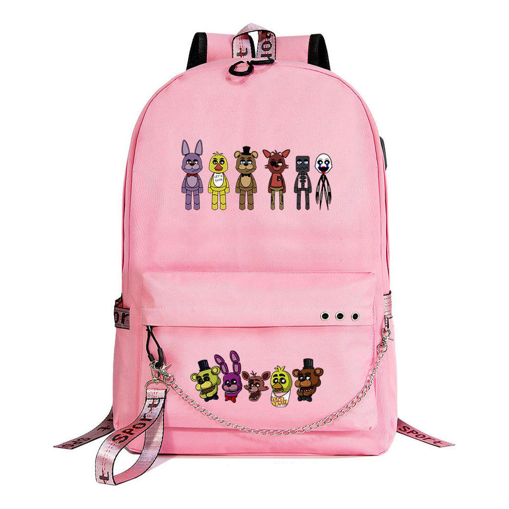 Toy Bear Game Usb Youth Student Backpack For Men And Women Leisure Travel Backpack