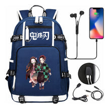 Cartoon Printed Usb Large Capacity Youth Student Backpack For Men And Women's Leisure Travel Backpack
