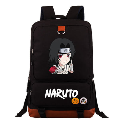 Cartoon Naruto Uchibo Youth Student School Bag Large Capacity Travel Bag Men's And Women's Backpack