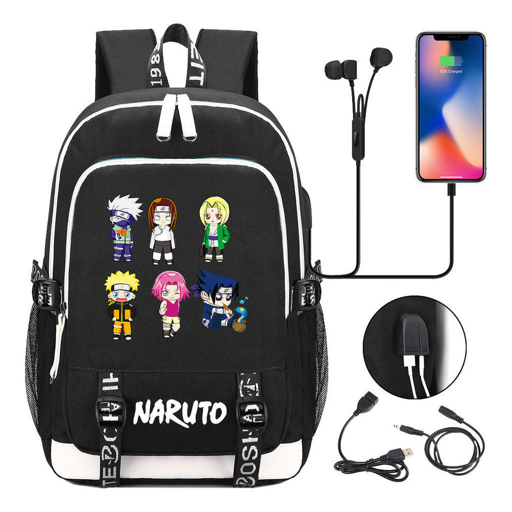 Naruto Student Backpack Usb Men's And Women's Casual Backpack