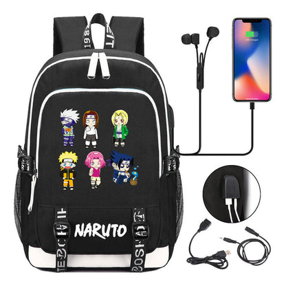 Naruto Student Backpack Usb Men's And Women's Casual Backpack