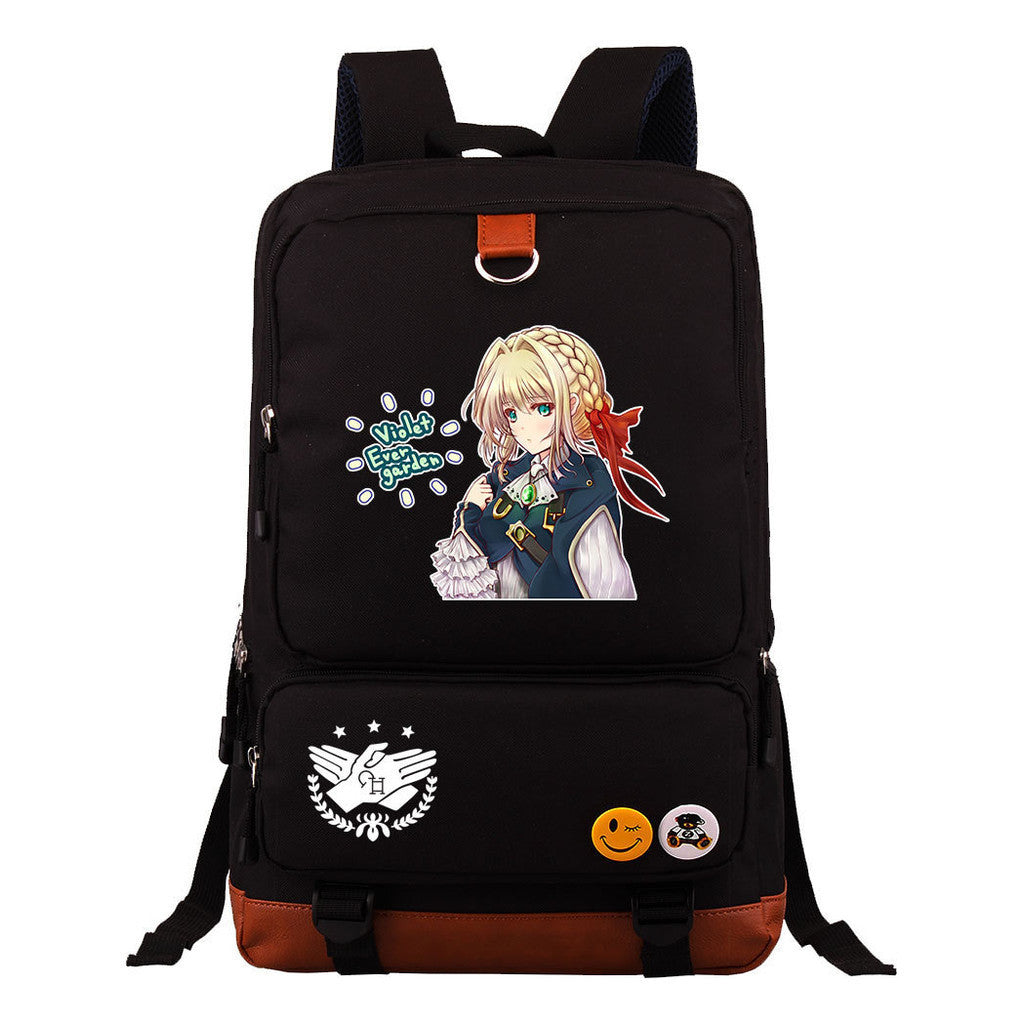 Violet Eternal Garden Printed Youth Student School Bag Large Capacity Travel Bag Men's And Women's Backpack