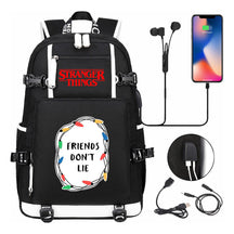 Strange Story Printed Usb Youth Student Backpack For Men And Women's Leisure Travel Backpack