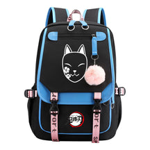 Japanese Cartoon Fashion Usb Youth Student Backpack With Casual Woven Strap Flip Back Backpack
