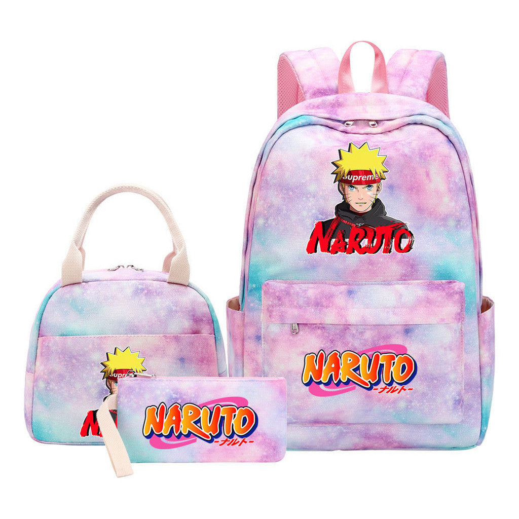 Naruto Student Girl Backpack Lunch Bag Three Piece Set Backpack Set