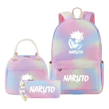 Naruto Teenage Student Girls School Bag Lunch Bag Three Piece Set Backpack Set