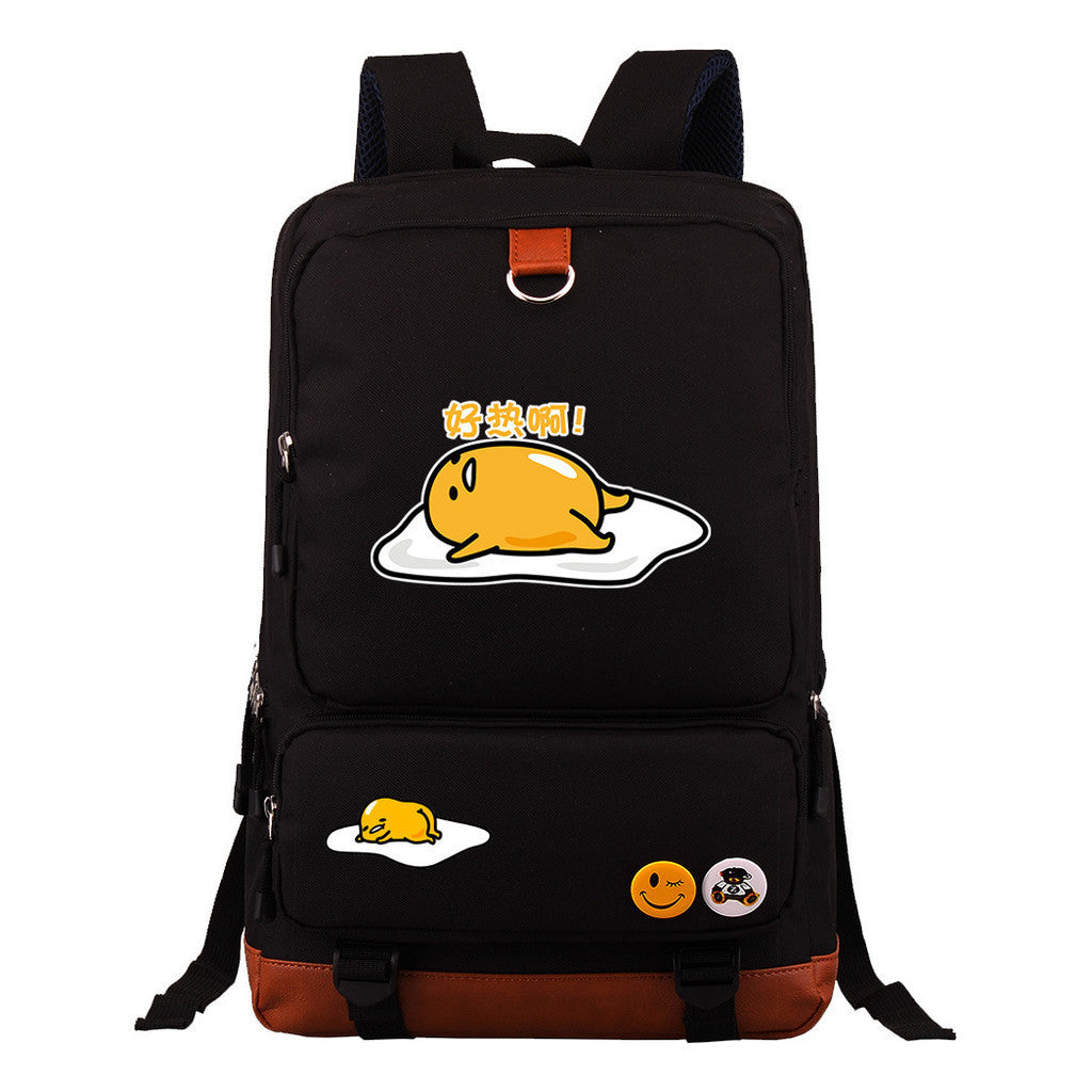 Cartoon Anime Lazy Egg Youth Student Backpack With Large Capacity Travel Bag For Boys And Girls Backpack