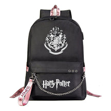School Of Witchcraft And Wizardry Badge Usb Youth Student Backpack For Men And Women's Leisure Travel Backpack
