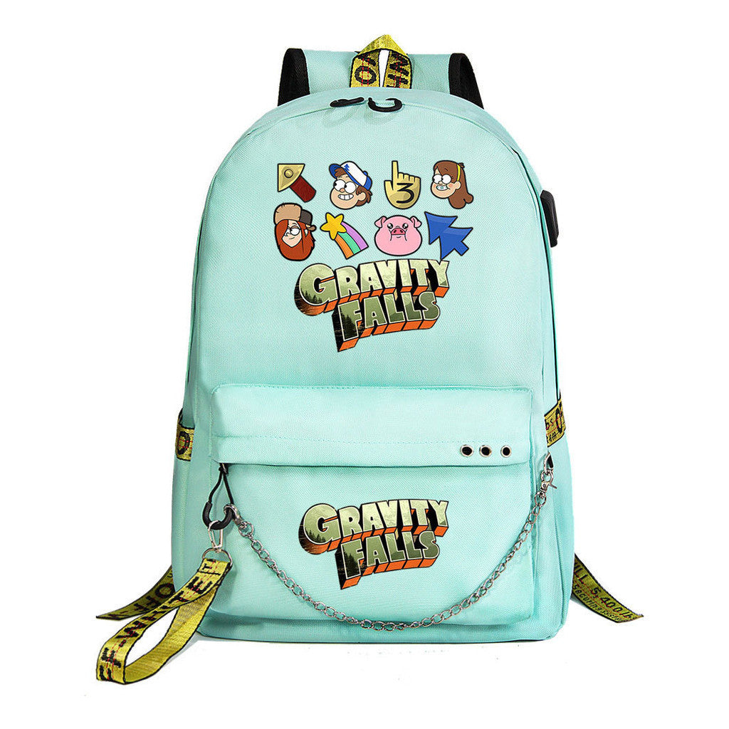 Cartoon Strange Town Youth Student School Bag Men's And Women's Leisure Travel Backpack