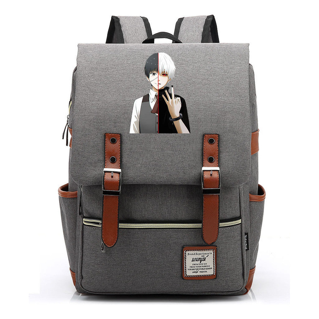 Tokyo Ghoul Student School Bag Men's And Women's Leisure Belt Buckle Backpack