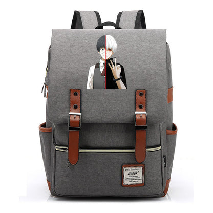 Tokyo Ghoul Student School Bag Men's And Women's Leisure Belt Buckle Backpack