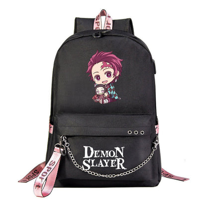 Cartoon Ribbon Youth Student School Bag Men's And Women's Leisure Travel Backpack