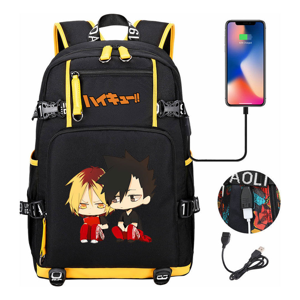 Volleyball Youth Usb Large Capacity Youth Student School Bag Men's And Women's Leisure Travel Backpack