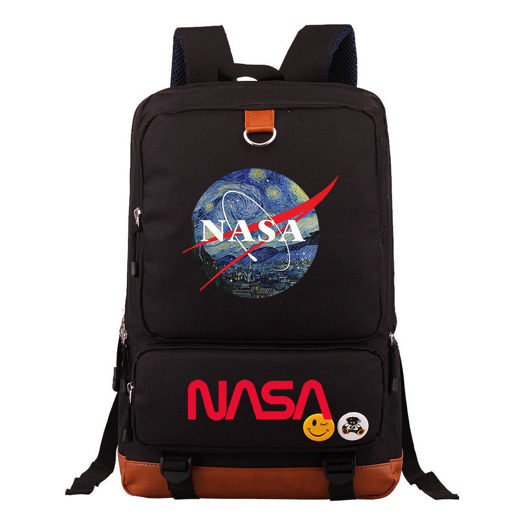 Nasa Fashion Printed Youth Student School Bag Large Capacity Travel Bag Men's And Women's Backpack