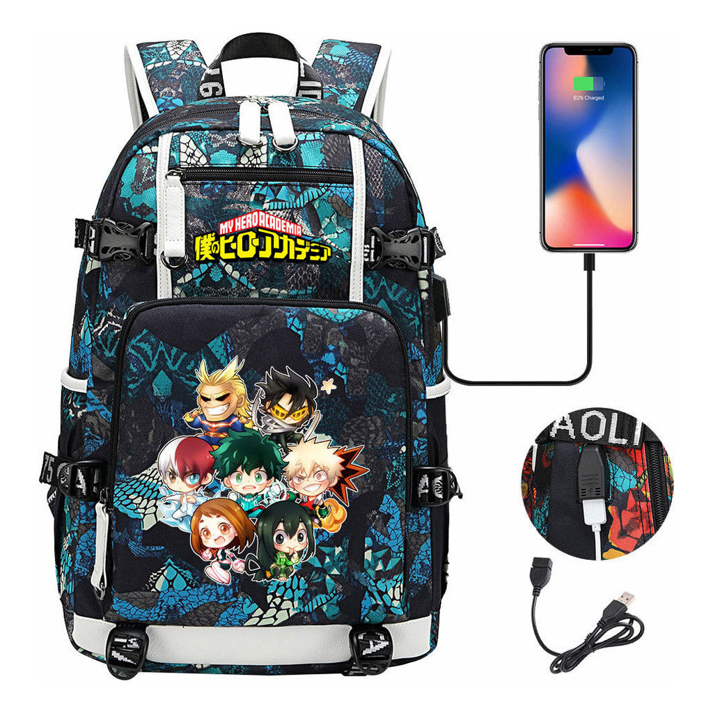 My Heroes Academy Usb Youth Student Backpack For Men And Women's Travel Backpacks