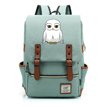Cartoon White Owl Youth Student Backpack For Men And Women With Casual Belt Buckle Backpack