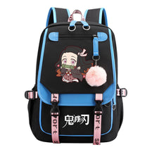 Cartoon Fashion Usb Youth Student Backpack Boy's And Girl's Leisure Ribbon Flip Backpack