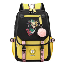 Comics My Heroes Academy Usb Student Backpack Casual Ribbon Flip Backpack