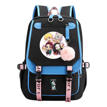 Comic Cartoon Fashion Usb Student Backpack Casual Woven Flap Backpack