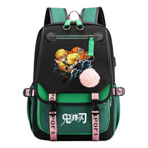 Japanese Cartoon Fashion Usb Student Backpack Casual Woven Flap Backpack