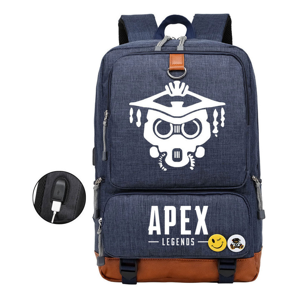 Apex Hero Print Usb Student Backpack Travel Backpack