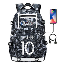 Football Star Mbappe Printed Usb Youth Student Backpack, Boy's And Girl's Backpack, Leisure Travel Backpack