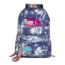 Cheshire Cat Alice's Adventure In Wonderland Youth School Bag Men's And Women's Leisure Weaving Strap Backpack