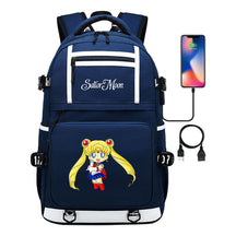 Anime Beauty Girl Warrior Usb Youth Student School Bag Men's And Women's Backpack Leisure Travel Backpack
