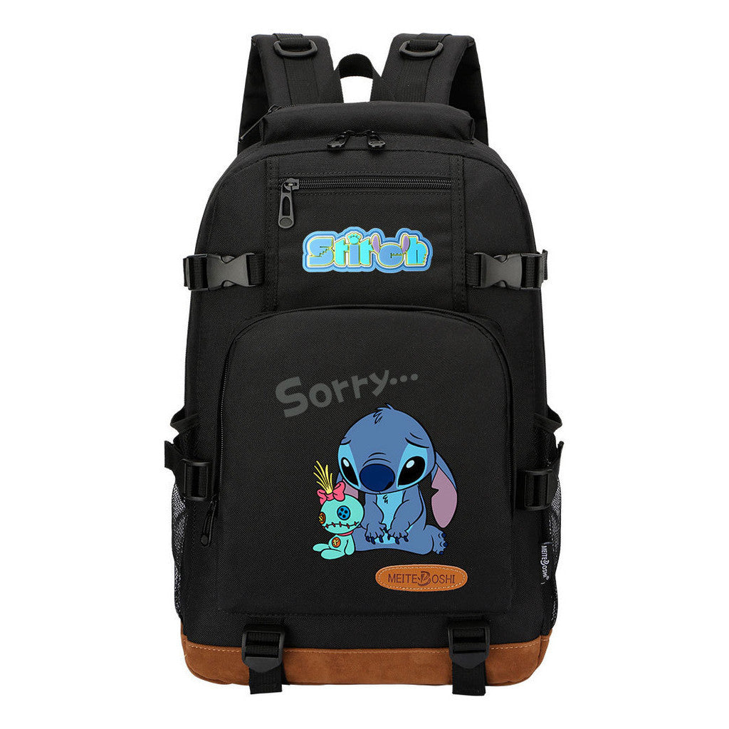 Anime Star Baby Stitch Printed Youth Backpack For Men And Women's Leisure Travel Backpack