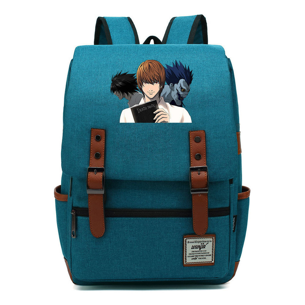Manga Death Note Youth Student School Bag Men's And Women's Leisure Belt Buckle Backpack