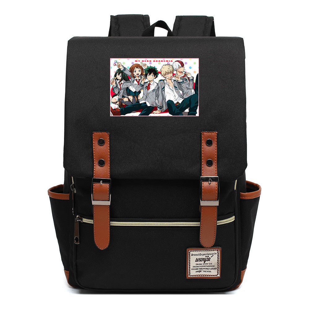 Printed Youth Backpack For Men And Women With Casual Belt Buckle Classic Backpack