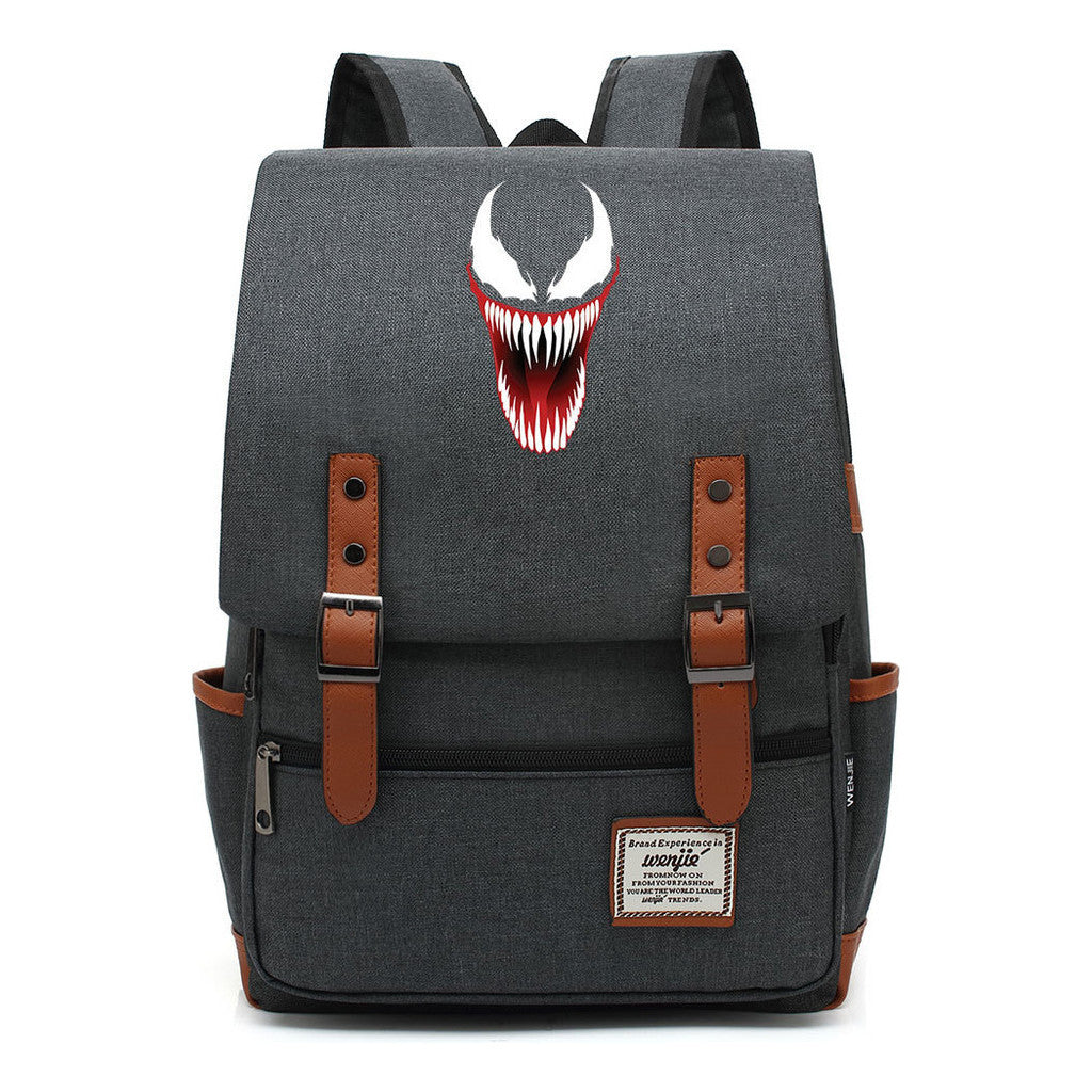 Printed Teenage Student Backpack For Men And Women With Casual Belt Buckle Classic Backpack