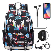 Sports Football Stars, Teenagers, Primary And Secondary School Students, Backpack Usb, Men's And Women's Leisure Backpack