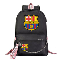 Sports Football Star Printed Usb Student Backpack For Leisure Travel Backpack